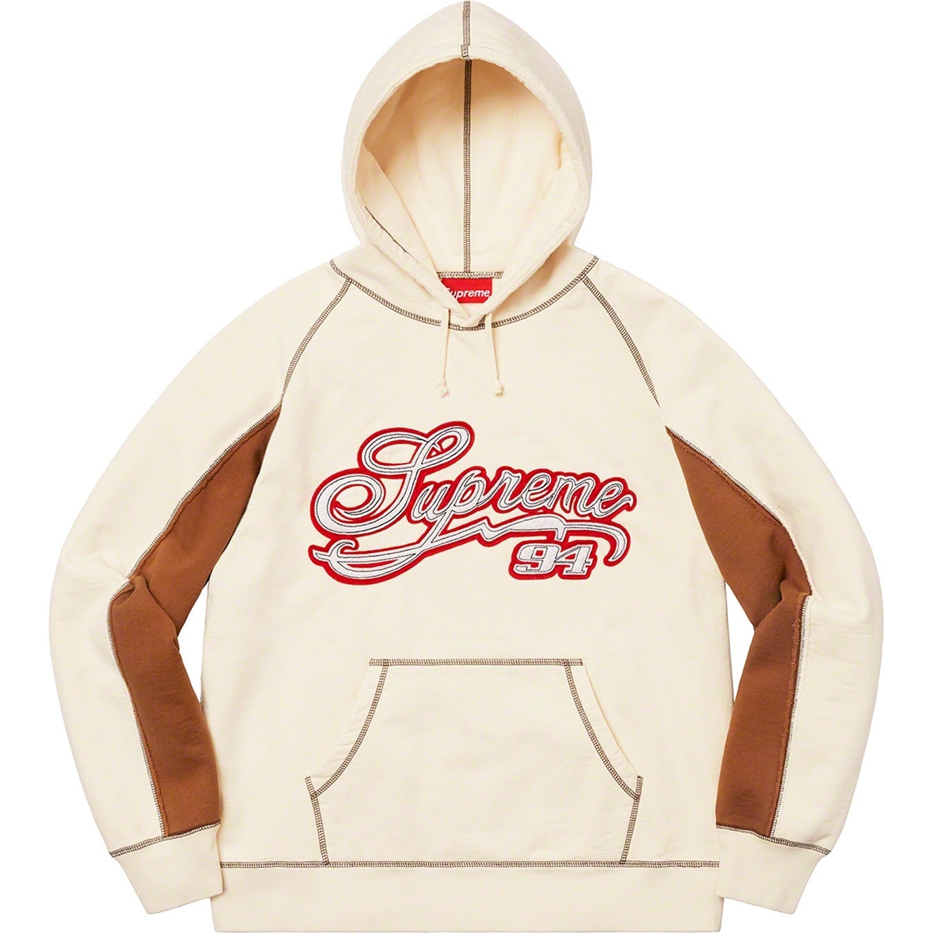 Paneled Script Hooded Sweatshirt view 3